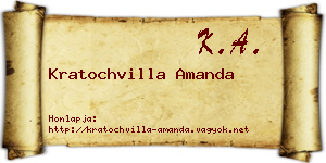 Kratochvilla Amanda névjegykártya
